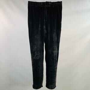 SIES MARJAN Size 28 Black Corduroy Silk Cotton Flat Front Casual Pants